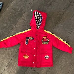 Disney Red Racing Jacket with Checkered Design